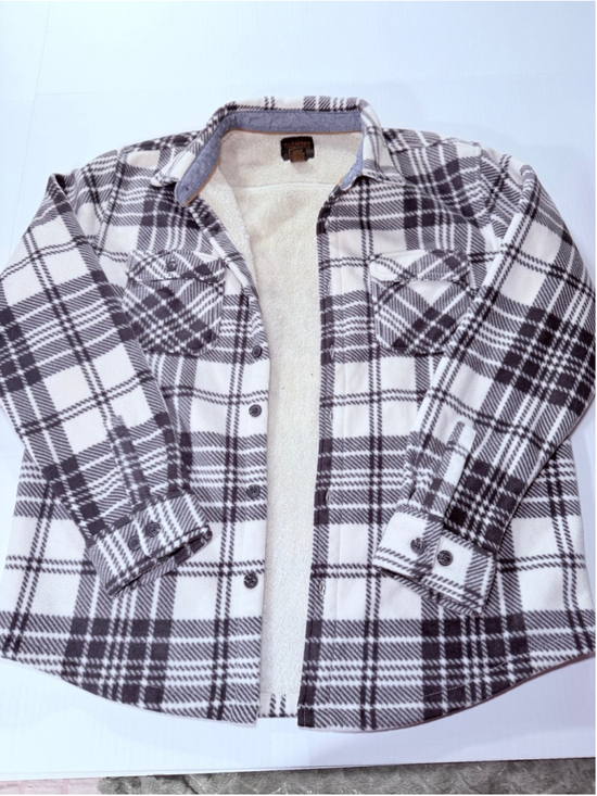 Redmond Other - Redmond black-and-white plaid sherpa-lined button-up shirt jacket (shacket) sz L